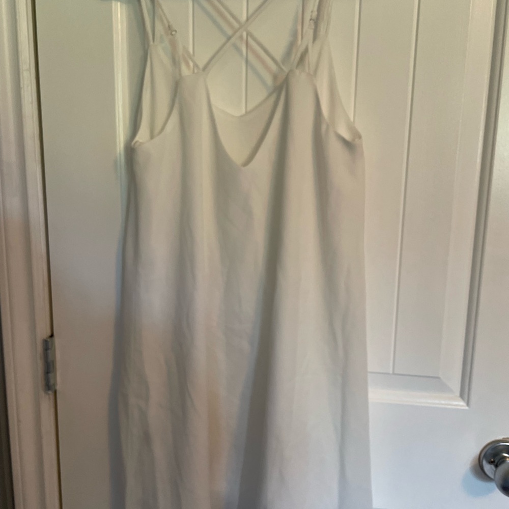 Elegant White Lined Chiffon Dress